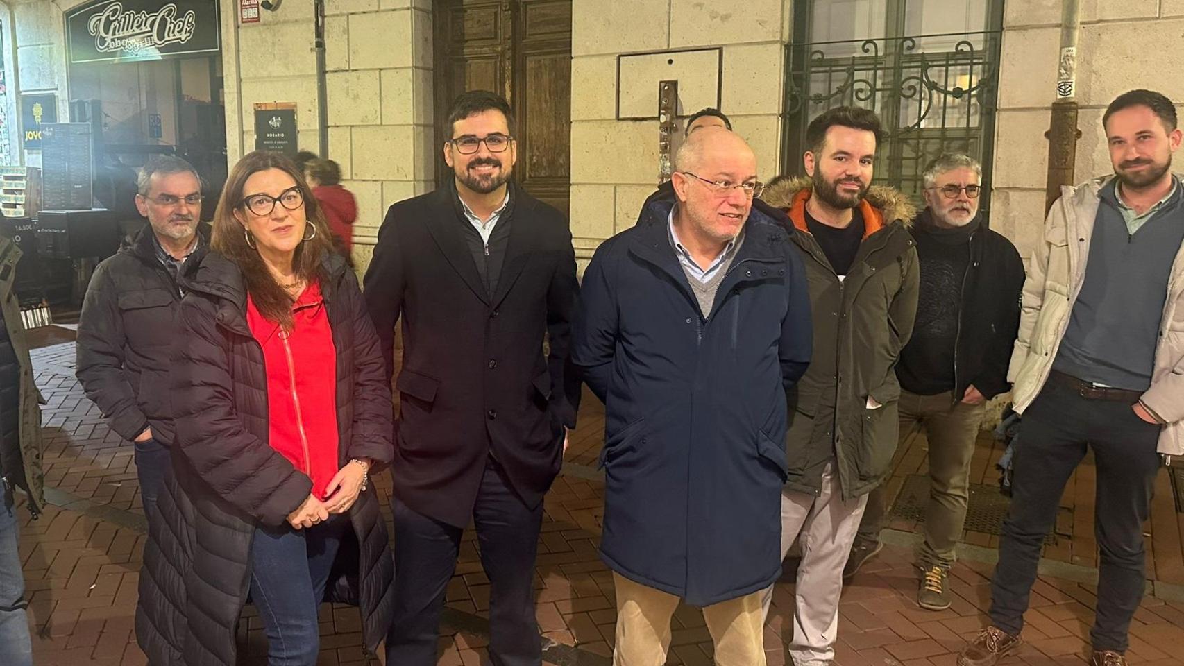 Soraya Rodríguez, Guillermo del Valle y Francisco Igea este miércoles en Valladolid.