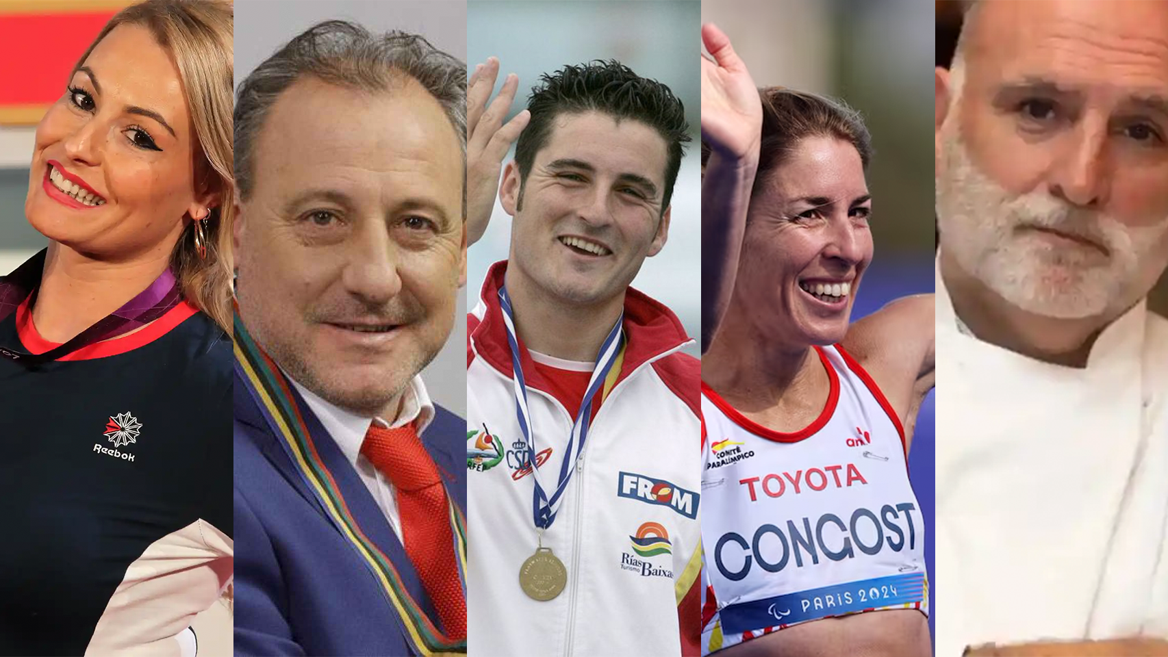 Lydia Valentín, Fermín Cacho, David Cal, Elena Congost y el chef José Andrés