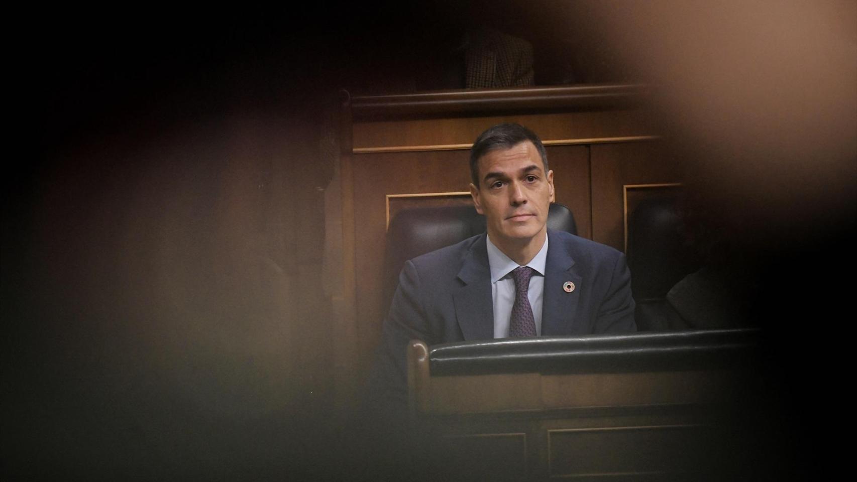 El presidente del Gobierno, Pedro Sánchez, durante una sesión de control al Gobierno en el Congreso.