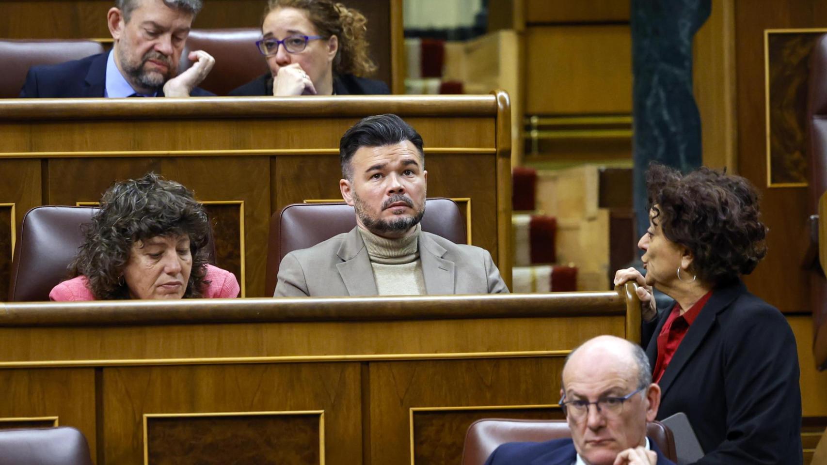 Gabriel Rufián este miércoles en la sesión de control al Gobierno.