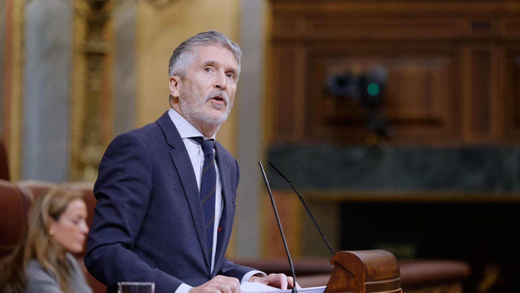 El ministro del Interior, Fernando Grande-Marlaska, este miércoles en el Congreso de los Diputados.