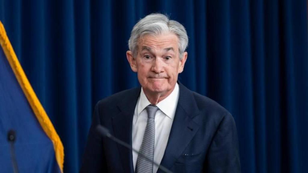 El presidente de la Fed, Jerome Powell, antes del inicio de una rueda de prensa.