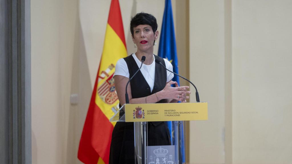 La ministra de Inclusión, Seguridad Social y Migraciones Elma Saiz, durante la presentación de la aplicación de la Seguridad Social para realizar trámites, consultar documentos y obtener el Informe de Vida laboral en septiembre de 2024.