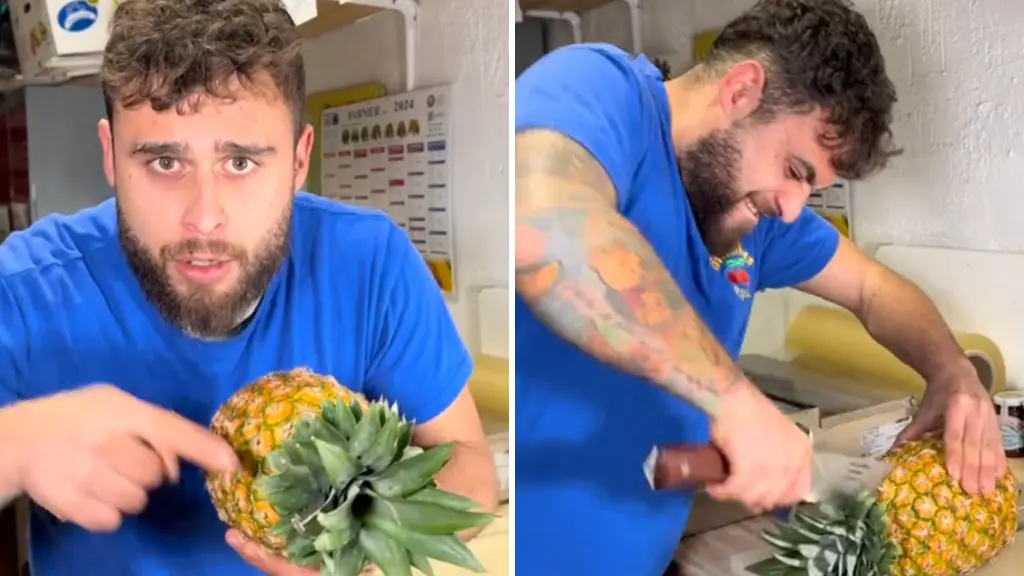 Un frutero español da la clave para pelar y cortar rápidamente una piña: Fácil, rápido y sencillo