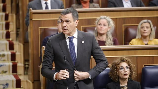 El presidente del Gobierno, Pedro Sánchez, en la última sesión de control del año en el Congreso.