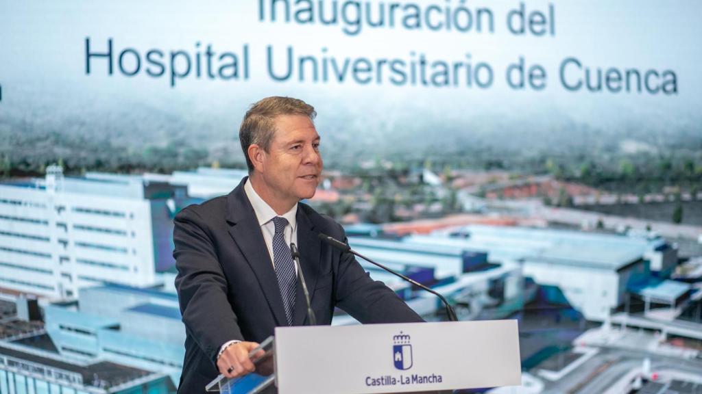 El presidente Emiliano García-Page, durante su intervención.