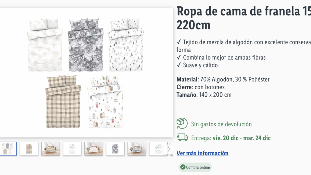 Ropa de cama de franela.