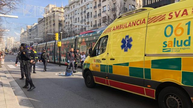 Uno de los accidentes ocurridos esta semana en Zaragoza, en el paseo Independencia.