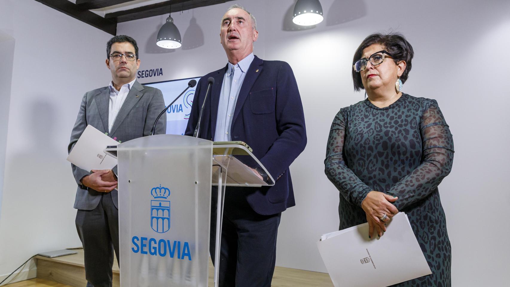 El alcalde de Segovia, José Mazarías, durante la presentación de los presupuestos municipales para 2025, este jueves