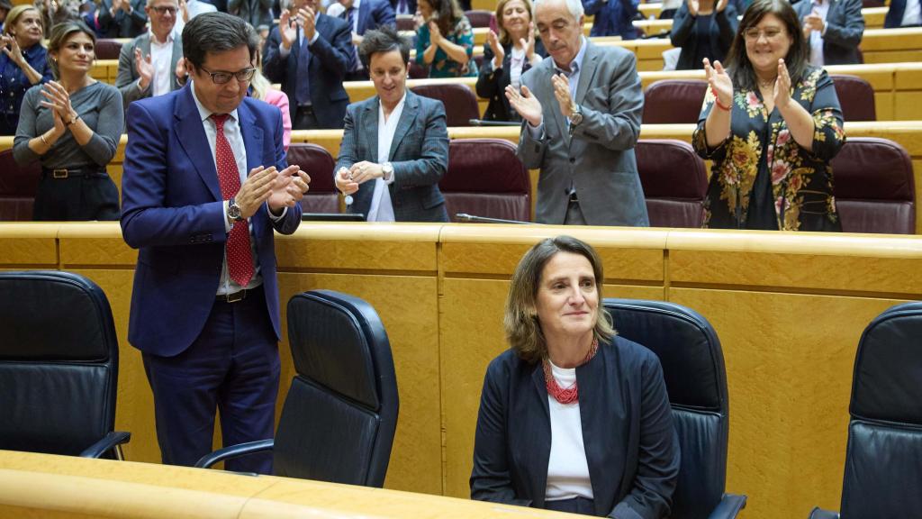 Teresa Ribera durante su comparecencia en el senado sobre la respuesta a la DANA