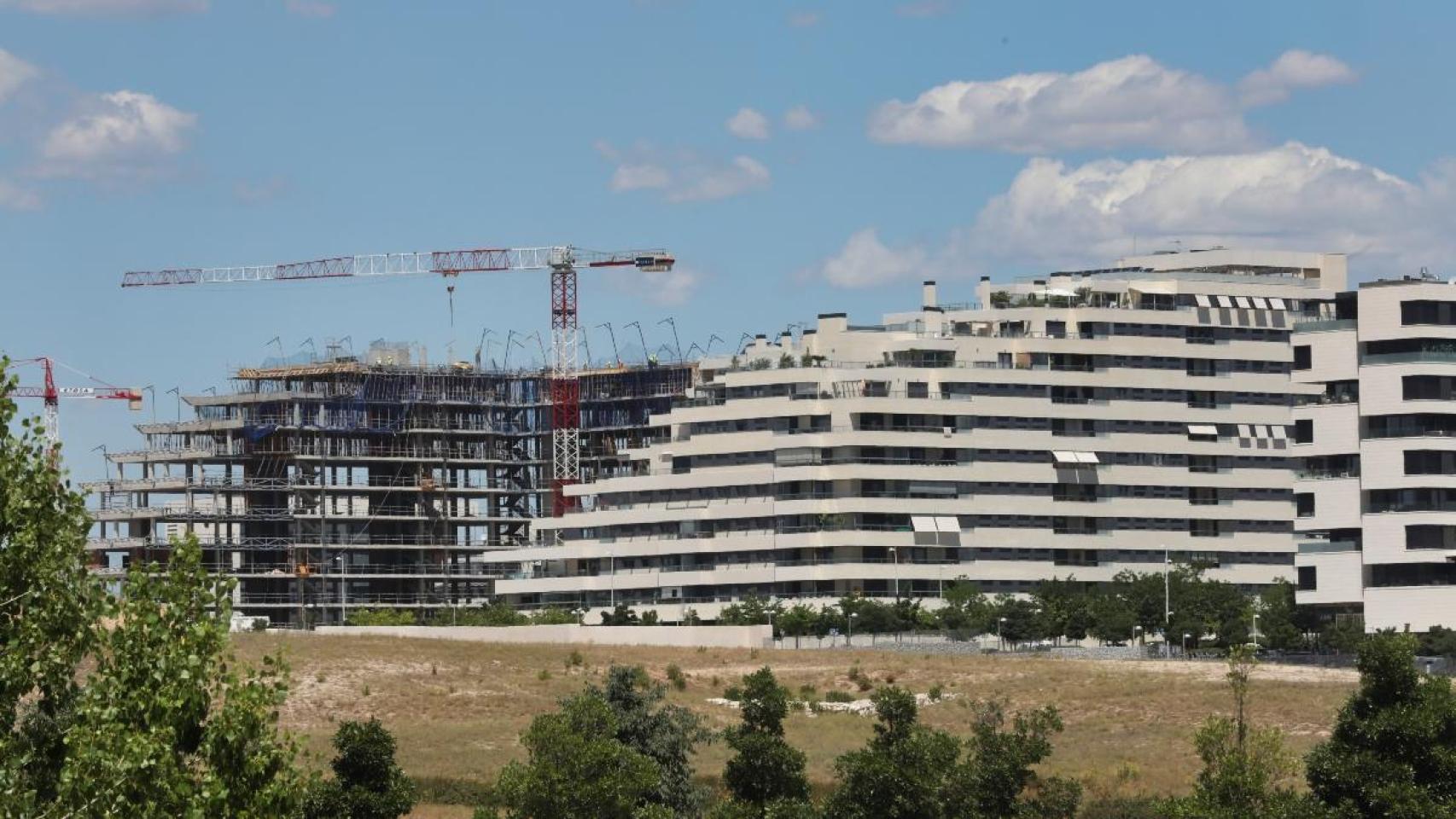 Edificio en construcción en Madrid (España) en 2020.