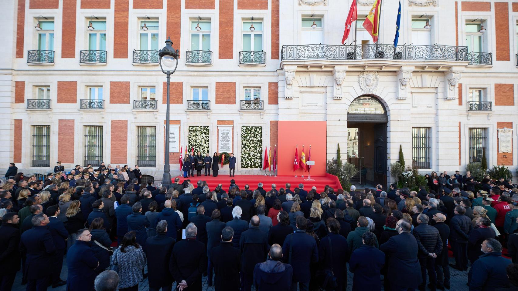 Vista general del acto en Memoria de las víctimas de los atentados del 11-M, en la Real Casa de Correos, a 11 de marzo de 2024, en Madrid (España)