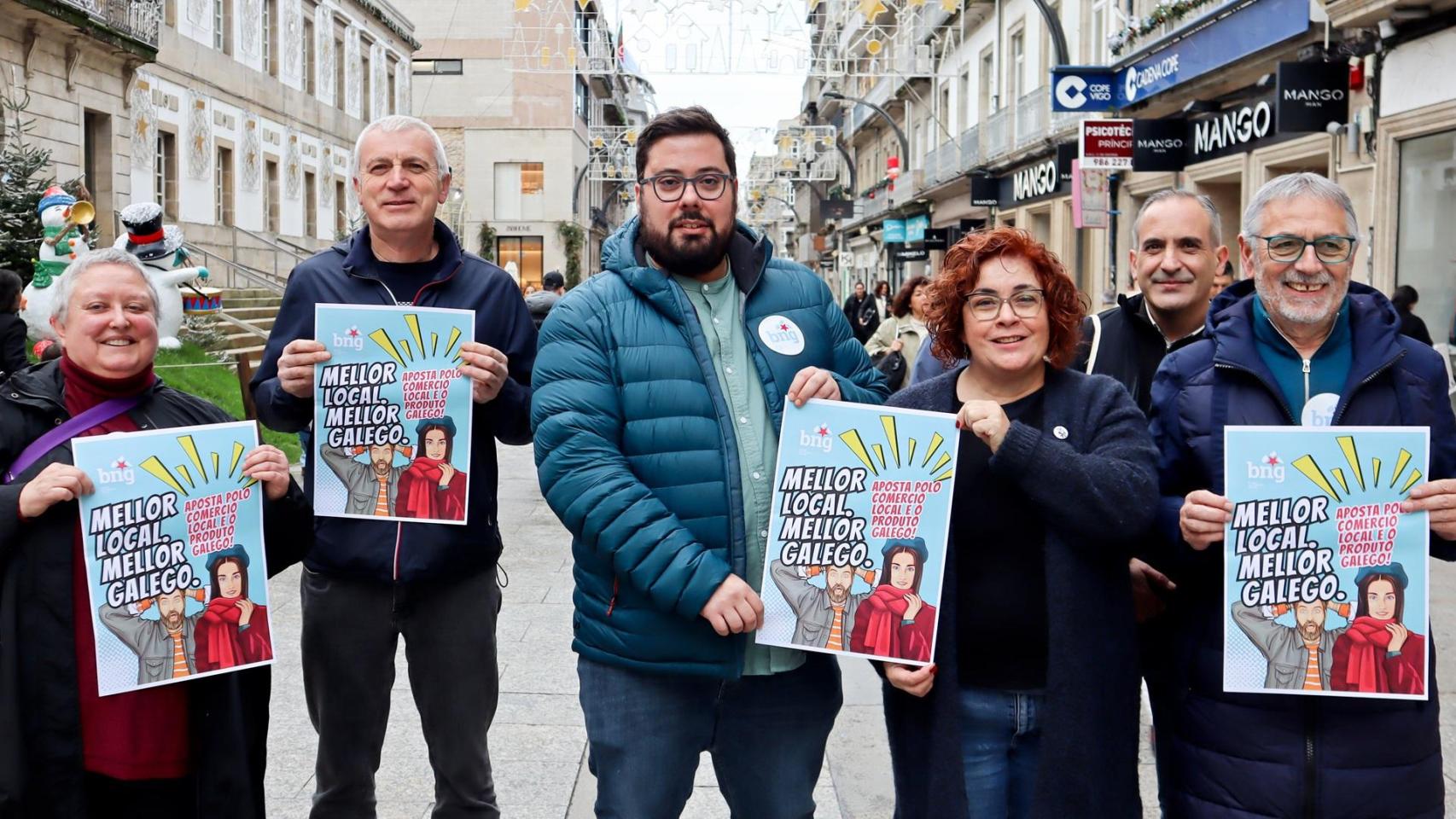 El BNG de Vigo presenta una campaña para apoyar al comercio local en Navidad.