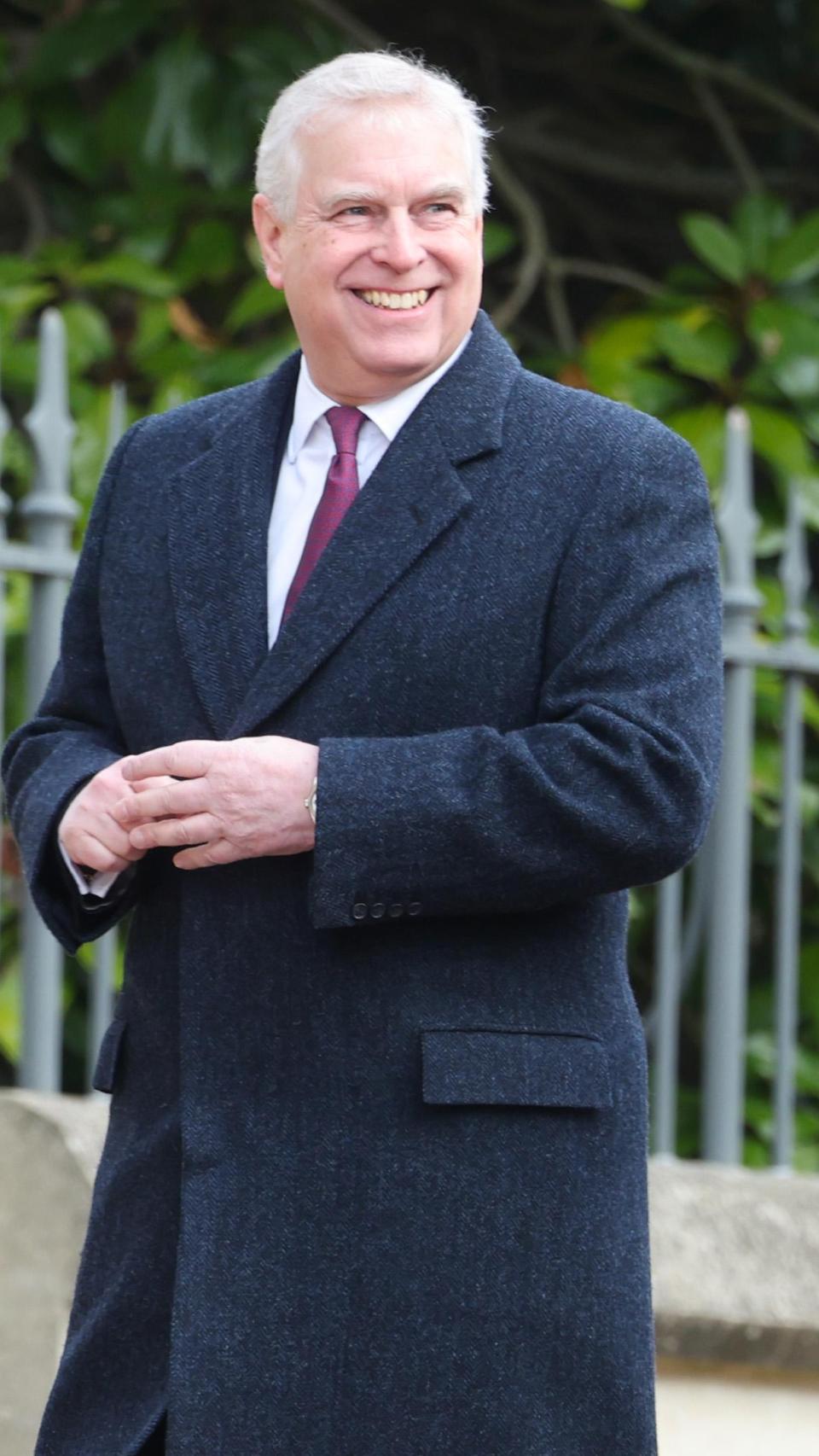 Andrés de York, durante el funeral de Constantino de Grecia, el pasado mes de febrero.