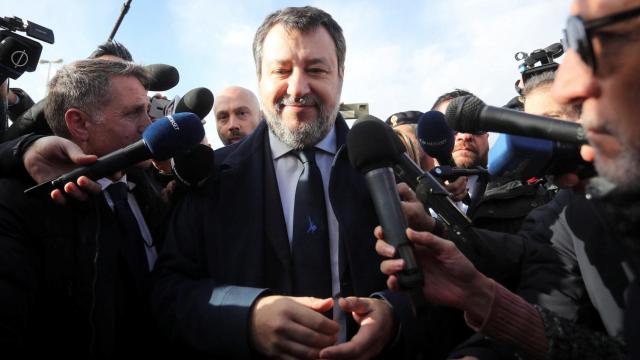 Matteo Salvini, a su llegada al juzgado este viernes