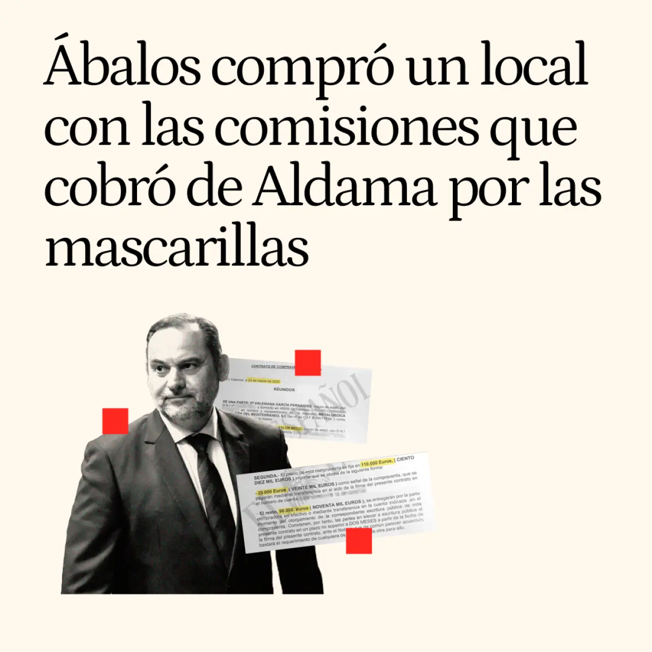 Ábalos compró un local con dinero que le dio Aldama tres días después de facilitar el pelotazo de las mascarillas