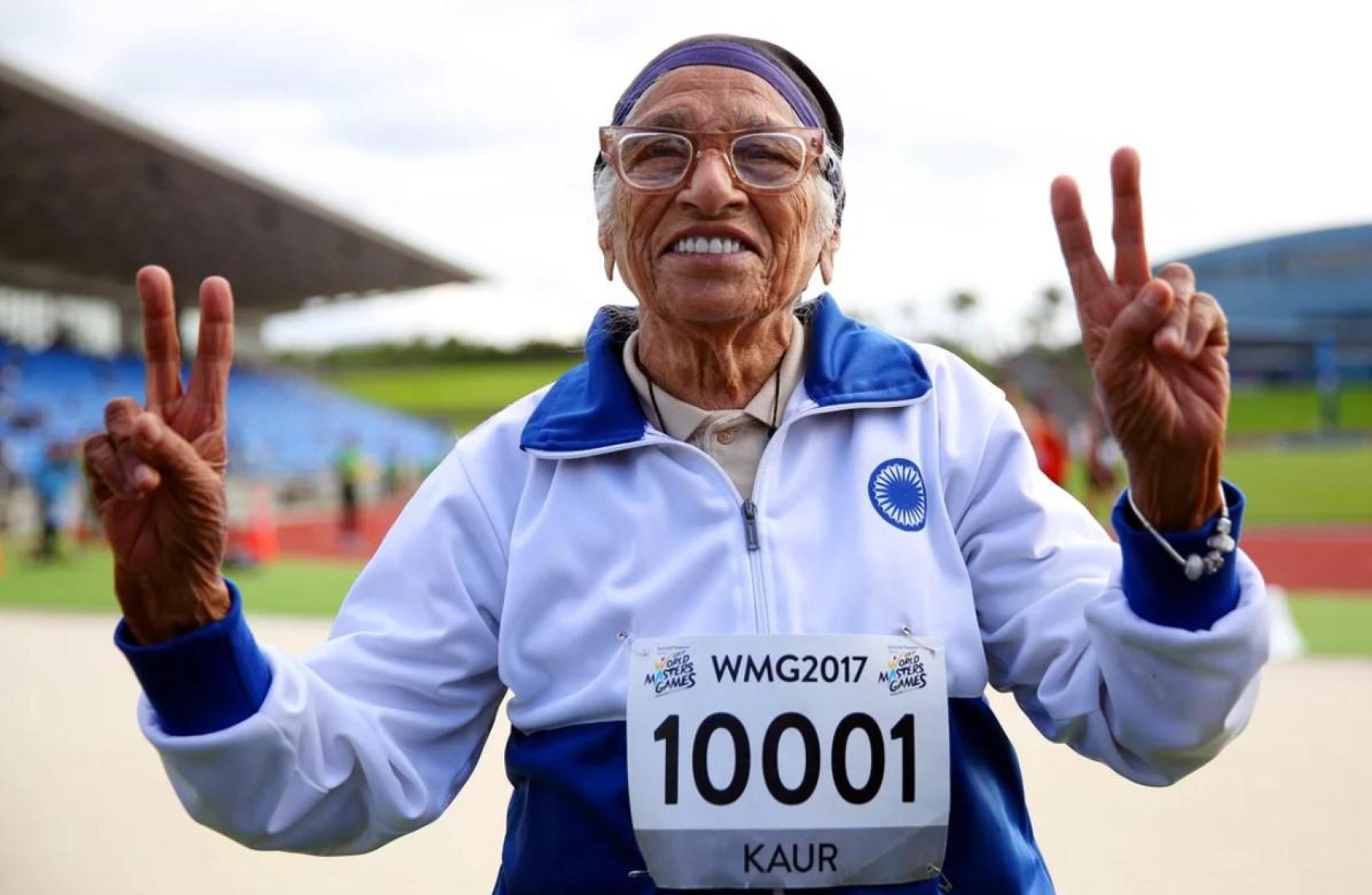 Man Kaur, atleta india que logró su último oro en 100M con 102 años