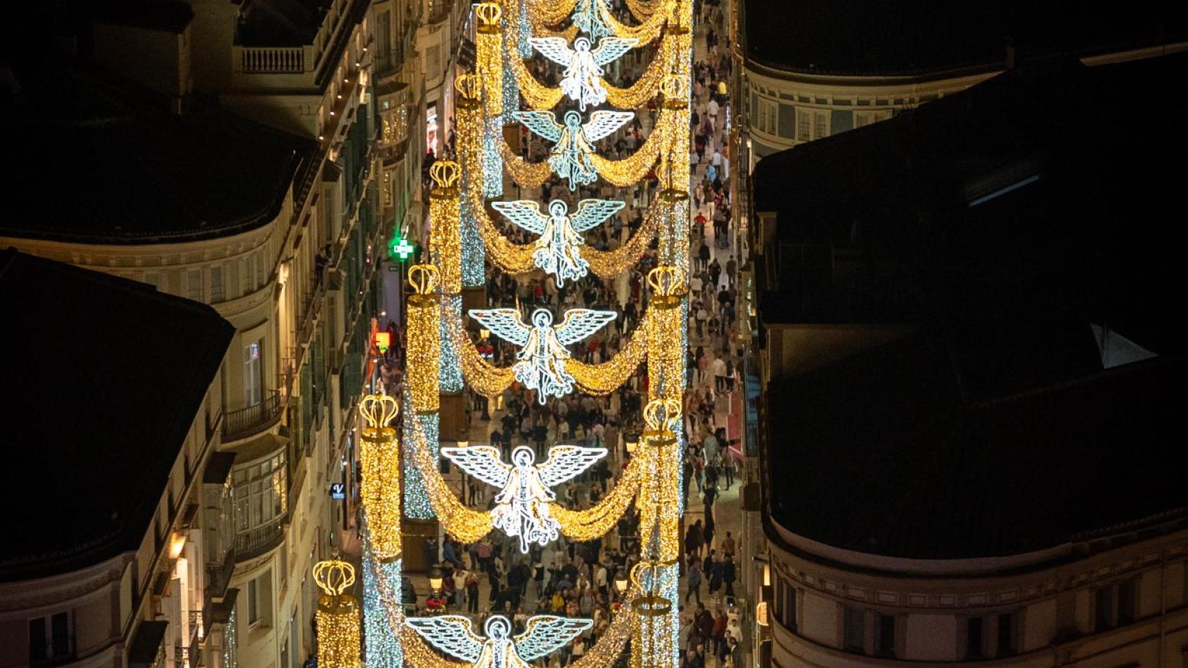 Luces de Navidad en calle Larios.