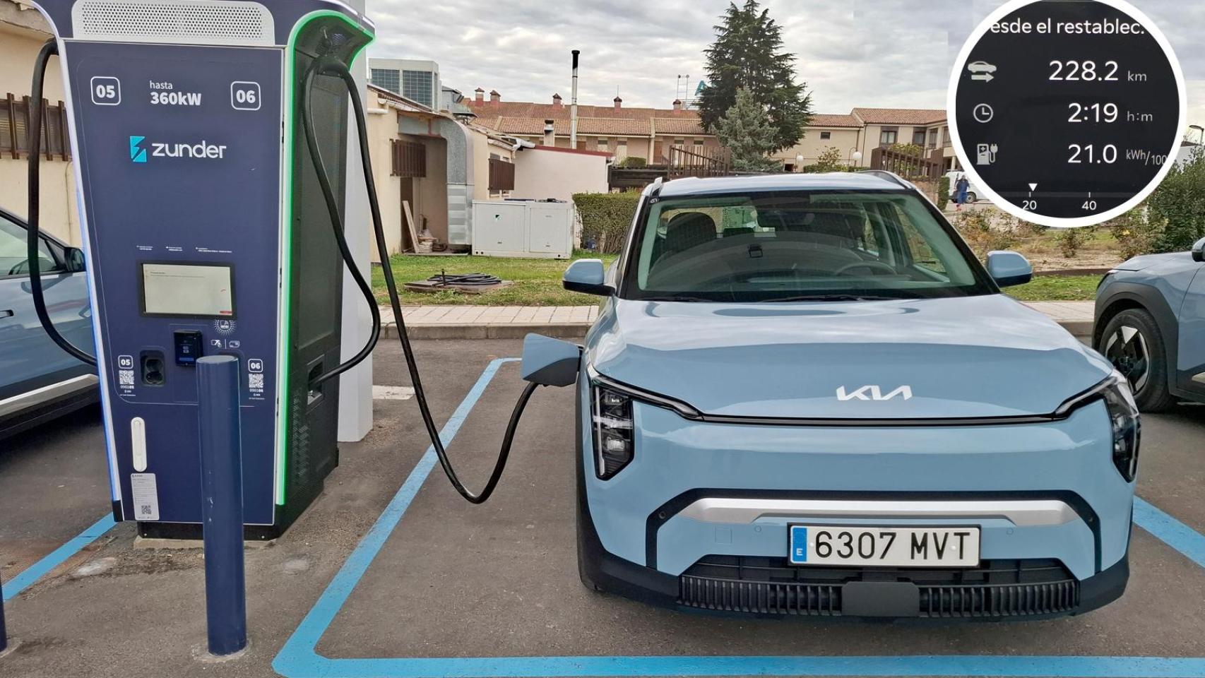 El Kia EV3 registró un consumo de 21 kWh en un viaje por autopista.