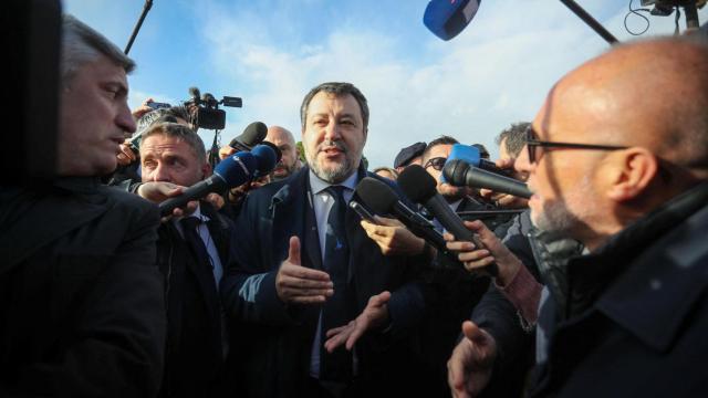 Matteo Salvini, a su llegada este viernes al Tribunal de Palermo.