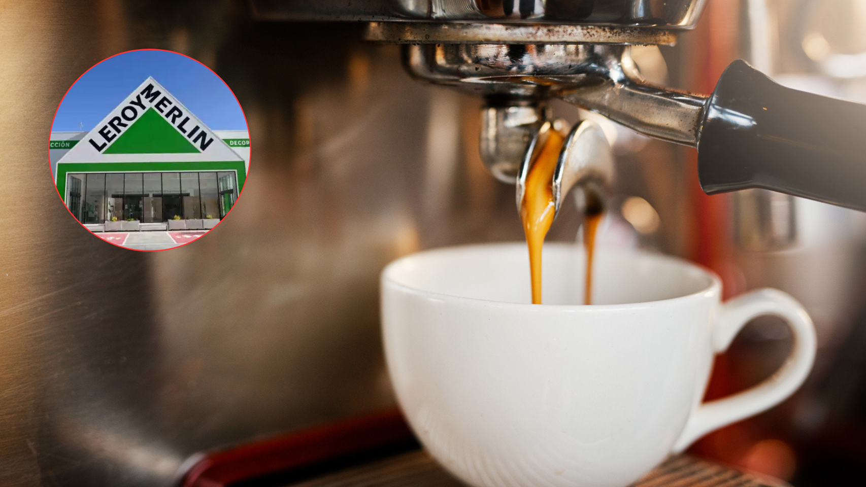 Preparación de un café en una máquina expreso.