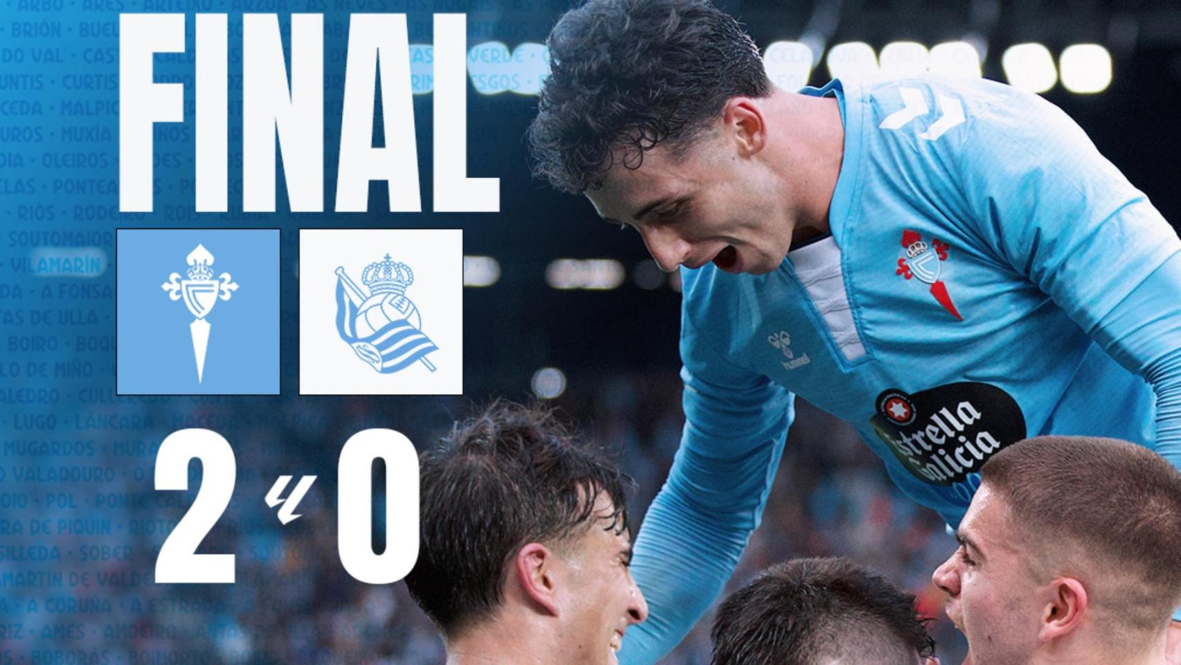 Pablo Durán lidera la victoria del Celta contra la Real Sociedad con dos goles a cero