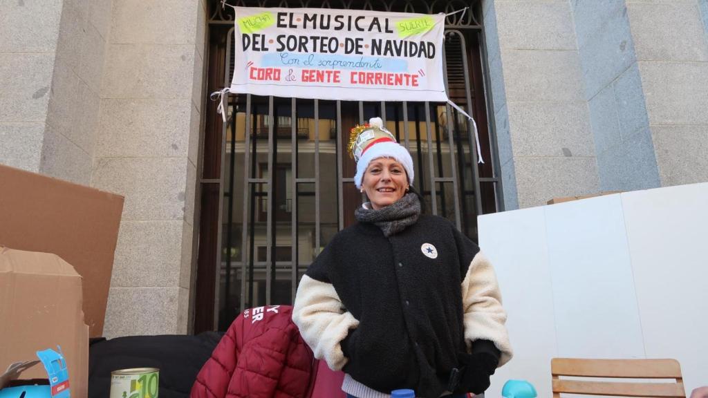 Loli González, que ha venido desde Mallorca para acudir este domingo al sorteo de la Lotería de Navidad.