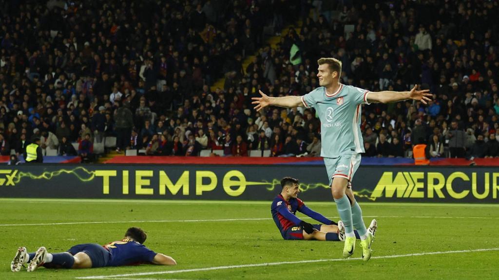 Sorloth celebra su gol ante el Barcelona.