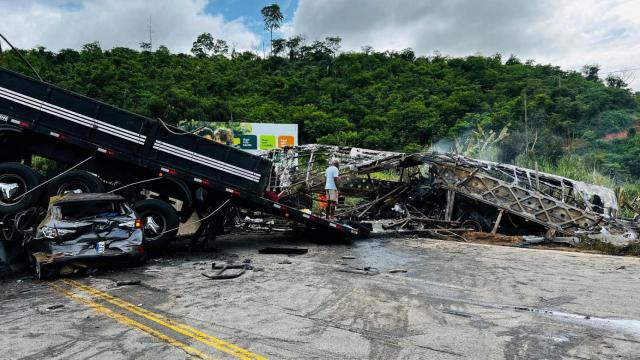 Imagen del accidente de tráfico en Brasil