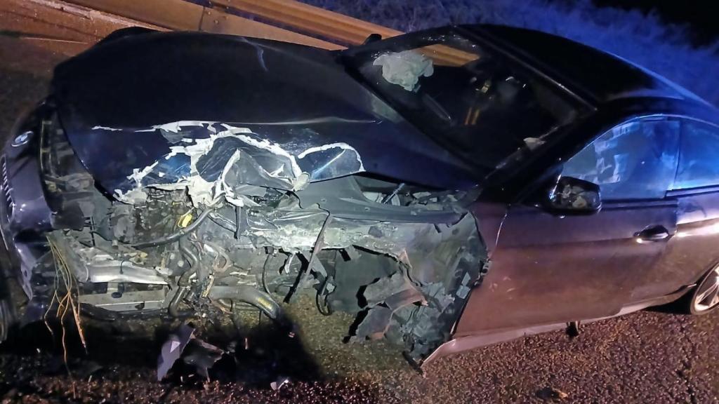 Imagen de uno de los coches implicados en el accidente de Medina de Rioseco