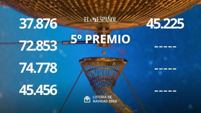 Todos los quintos premios de la Lotería de Navidad 2024.