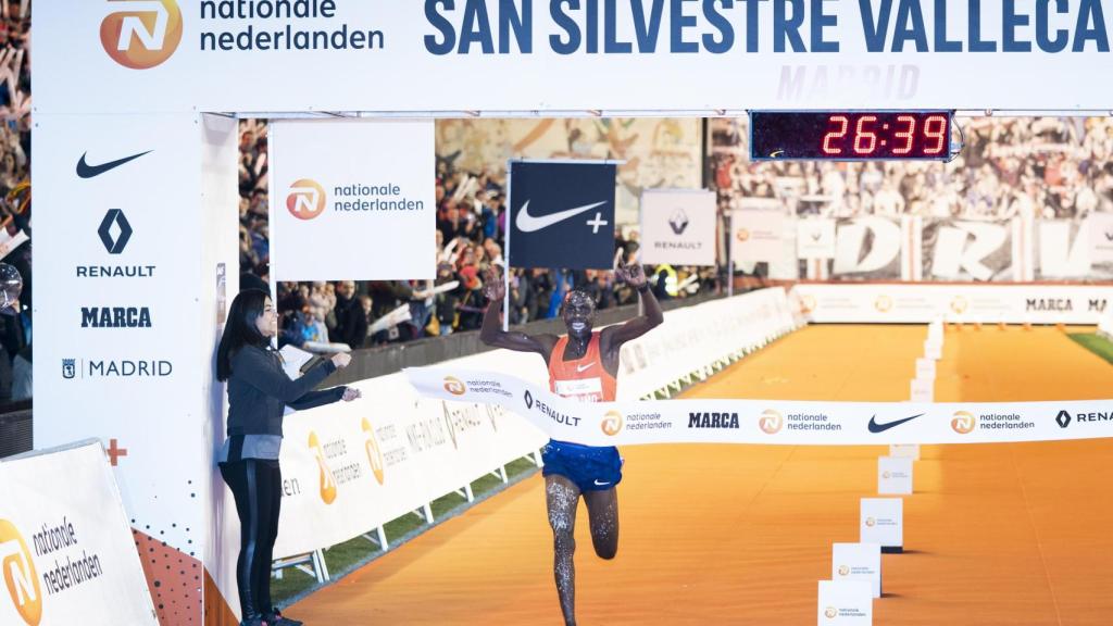 Jacob Kiplimo, en su victoria en la Nationale-Nederlanden San Silvestre Vallecana 2024