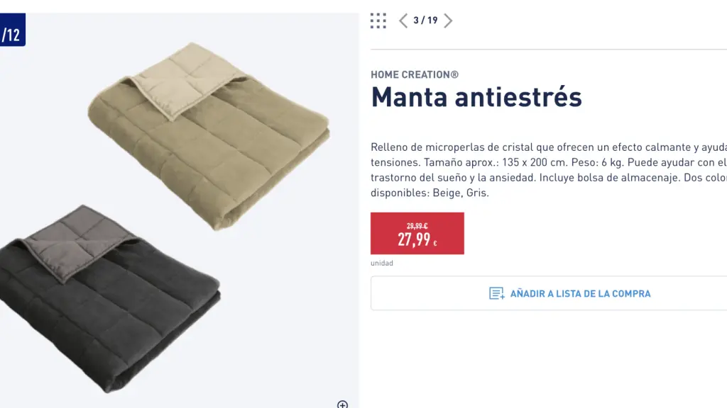 Manta antiestrés.