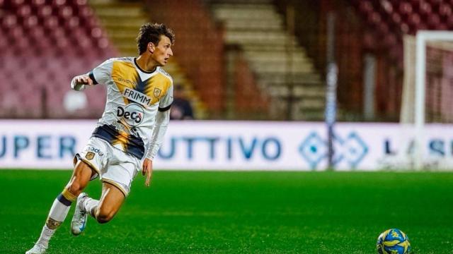 Romano Floriani Mussolini durante un partido con la Juve Stabia.