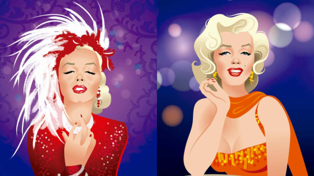 Ilustraciones de Marilyn Monroe realizadas por Alejandro Mogollo, en su libro 'Marilyn' (Notorious Ediciones)