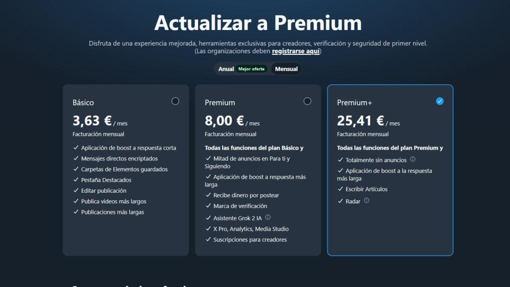 Nuevos precios de X Premium en España