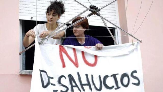 Protesta contra un desahucio, en una imagen de archivo./