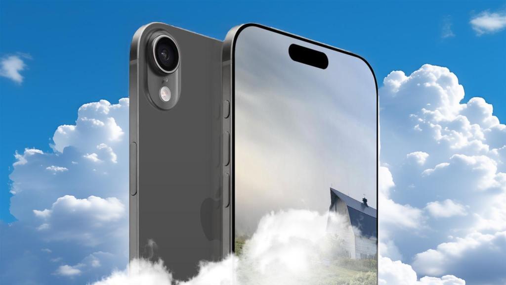 Concepto del iPhone 17 Air en un fotomontaje.