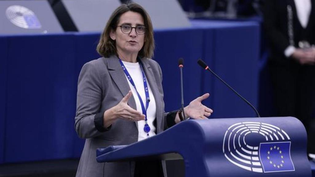 Teresa Ribera en una sesión del Parlamento Europeo.