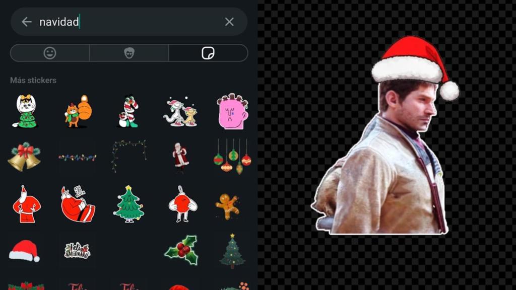 Christmas stickers on WhatsApp