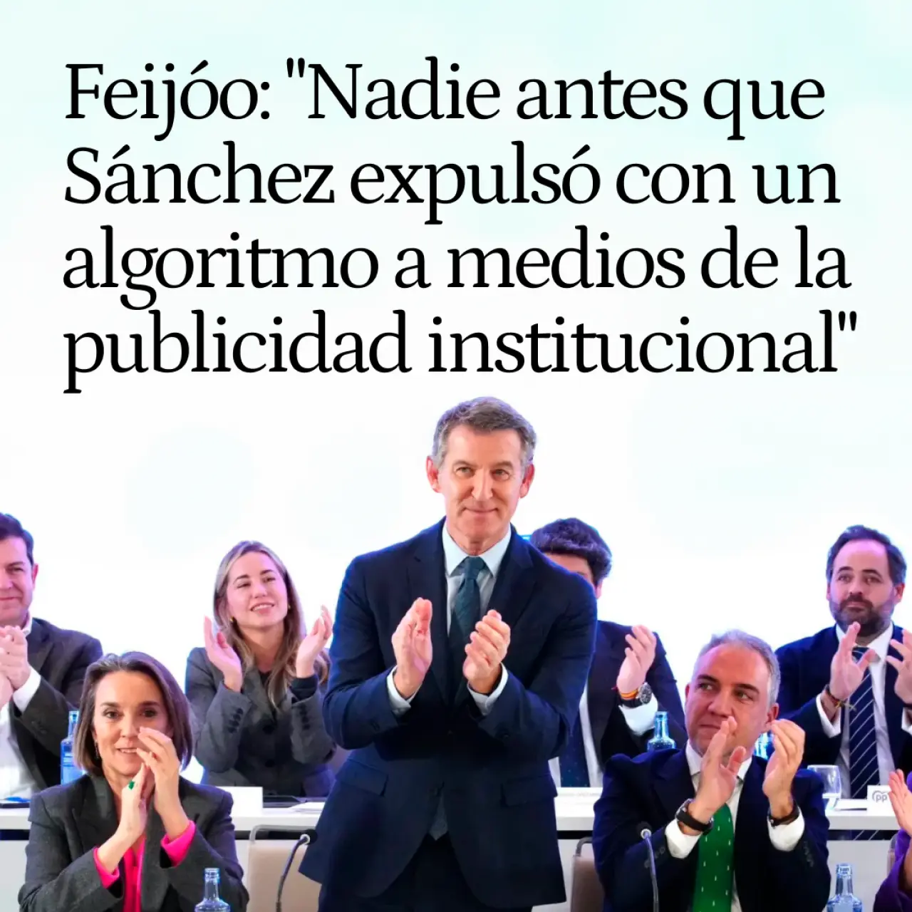 Feijóo: 'Ningún presidente antes que Sánchez hizo un algoritmo para expulsar a medios de la publicidad institucional'