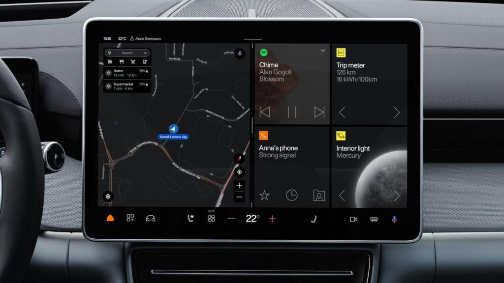 Android Automotive en un coche de Polestar