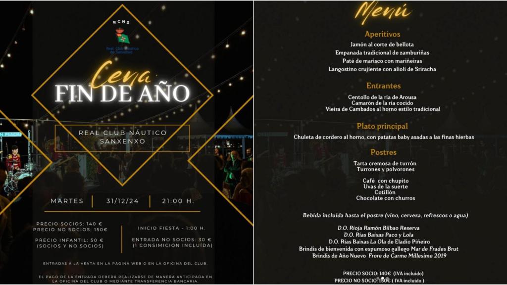 Cena de Fin de Año en el Náutico de Sanxenxo