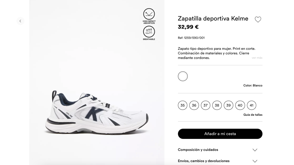 Zapatilla deportiva Kelme. Ref. 1259/590/001