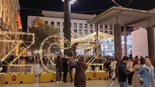 La plaza del Pilar en Navidad, Zaragoza.