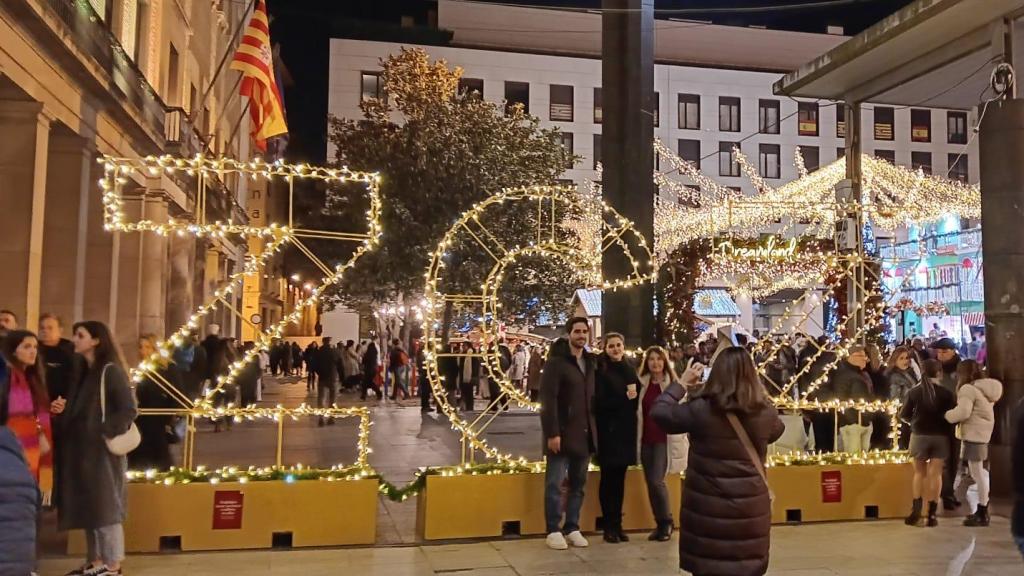 La plaza del Pilar en Navidad, Zaragoza.