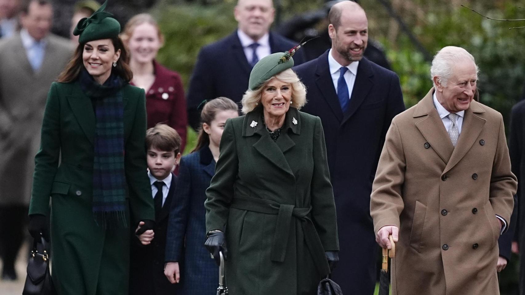 La Familia Real británica en la misa de Navidad.