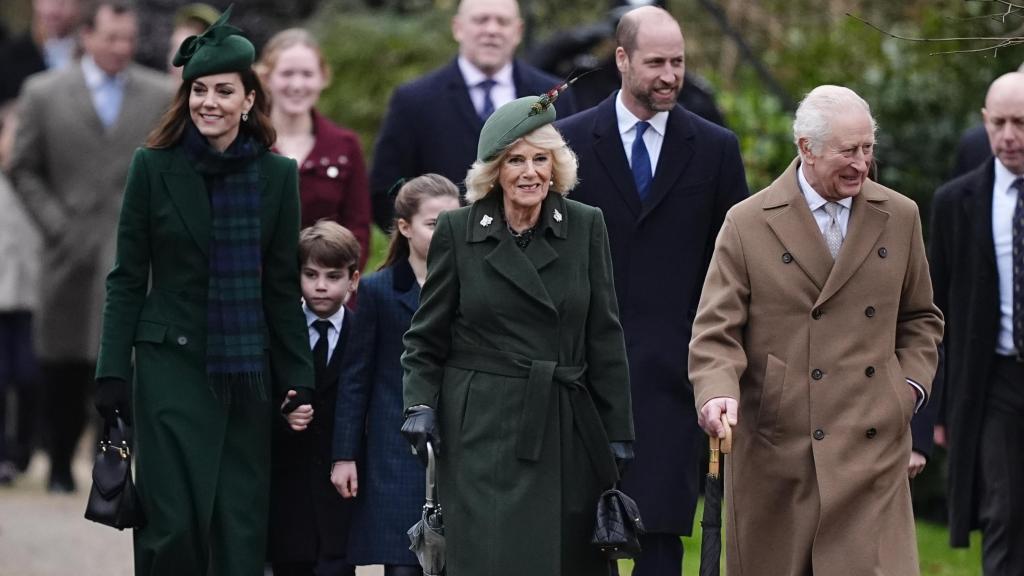 La Familia Real británica en la misa de Navidad.