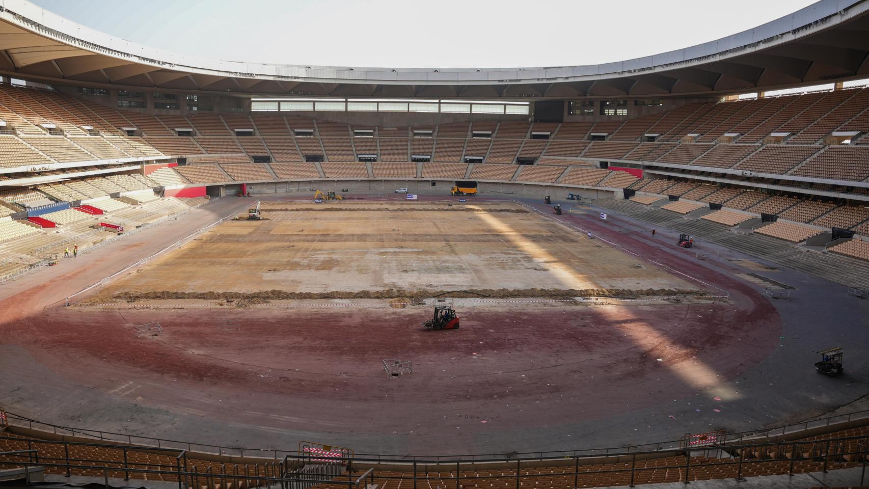 Interior del Estadio Olímpico de La Cartuja, en Sevilla