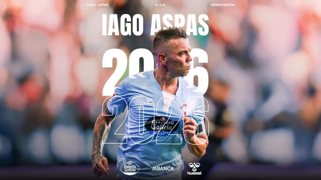 El Celta celebra la Navidad con el mejor regalo: Iago Aspas renueva hasta 2026.